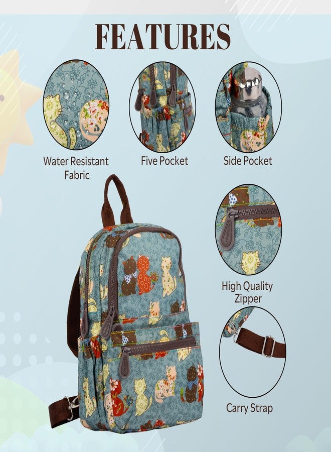 MISTYCDEP Polyster Stylish School Bag for Girls & Boys - Perfect Backpack for School, College, Office, Travel and Tution Durable School bags for Kids, diaper Bag ((Faded Blue)) - Image 5